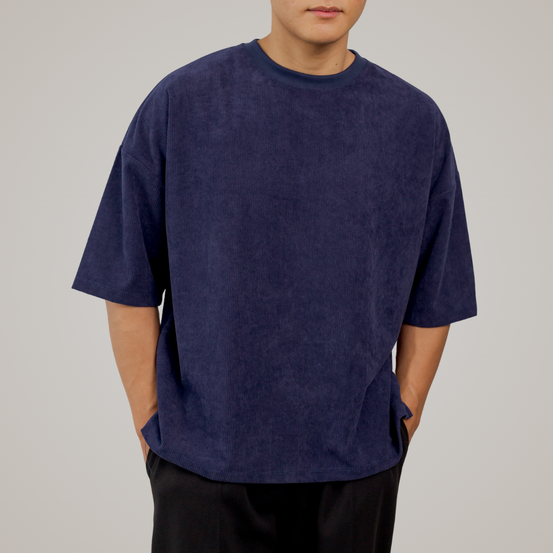 Corduroy Boxy Crop Oversized Shirt