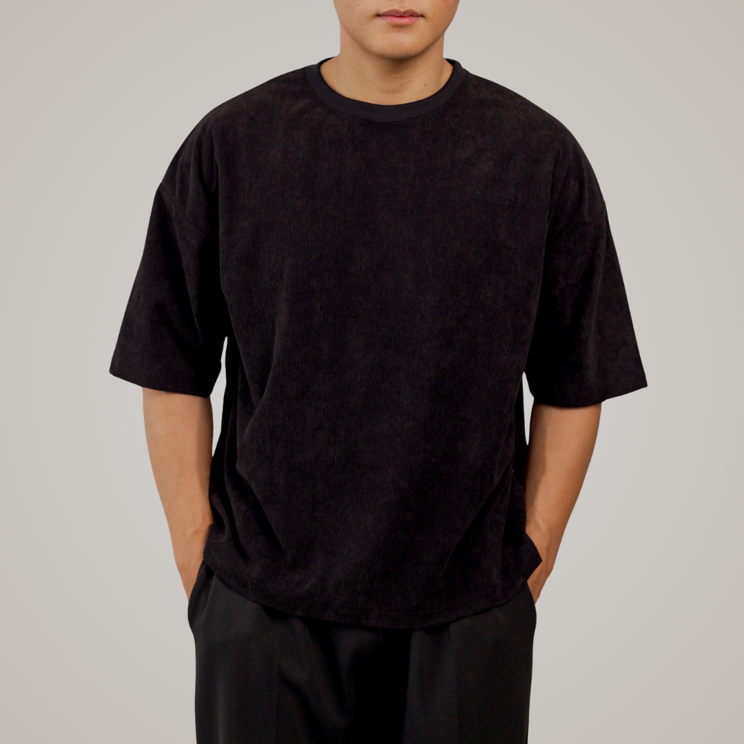 Corduroy Boxy Crop Oversized Shirt