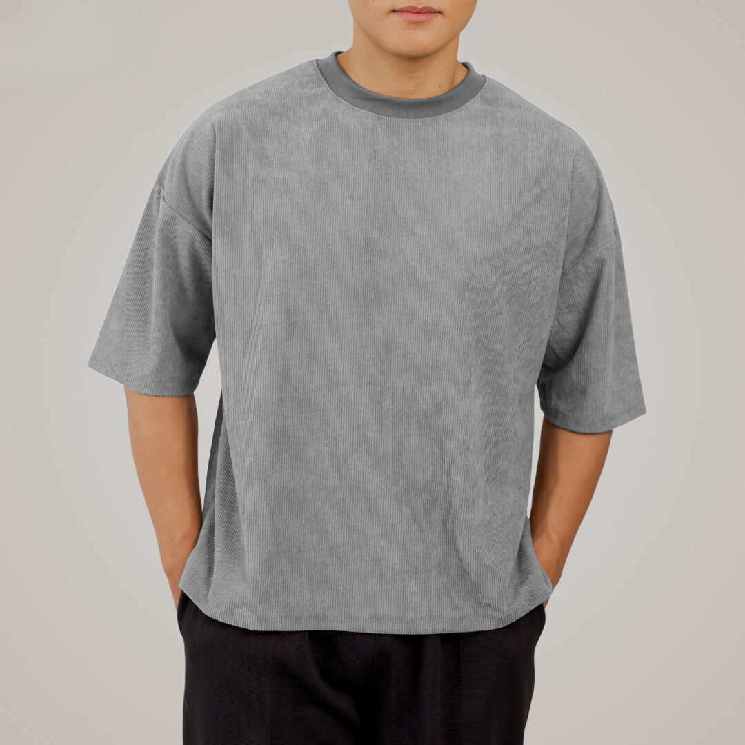 Corduroy Boxy Crop Oversized Shirt