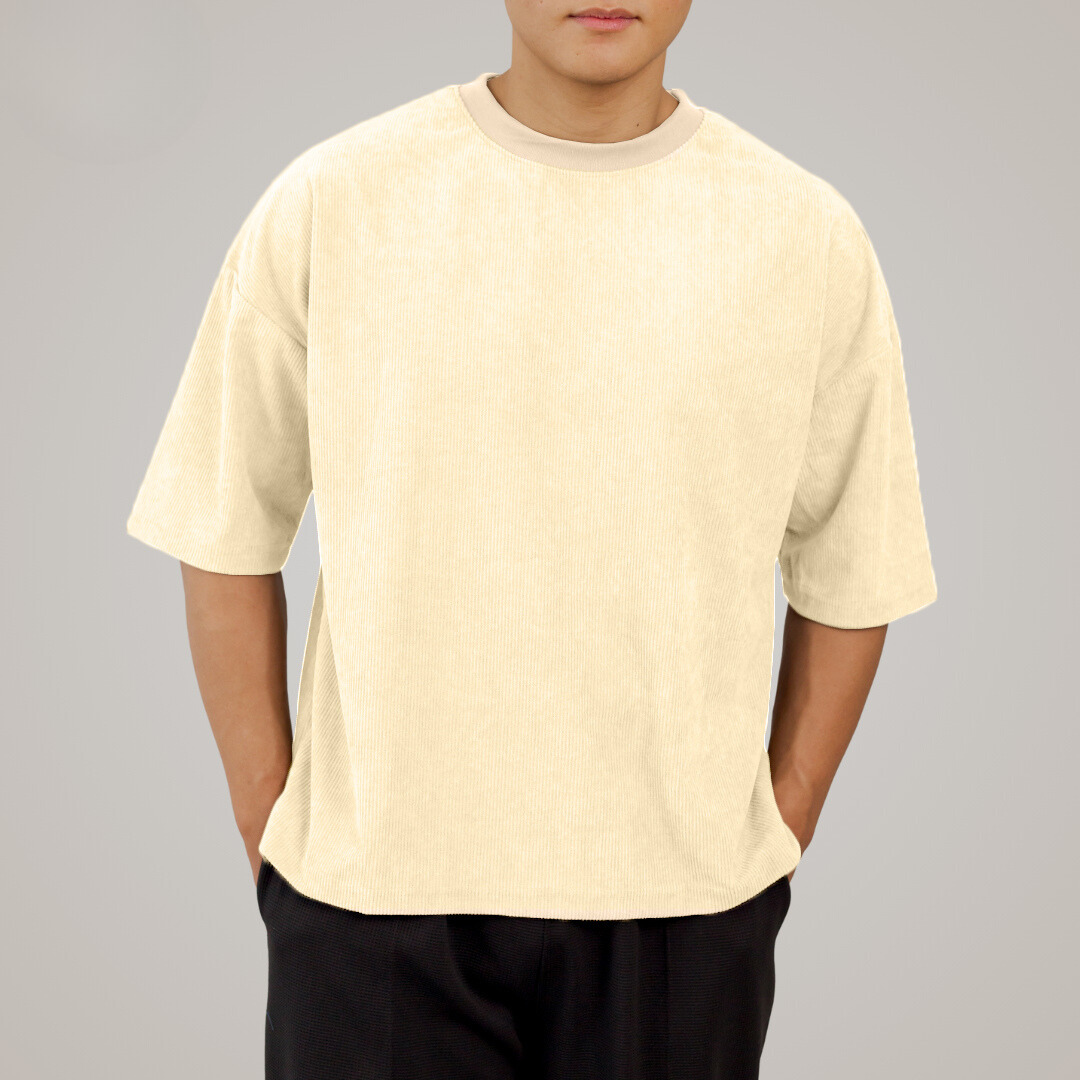 Corduroy Boxy Crop Oversized Shirt