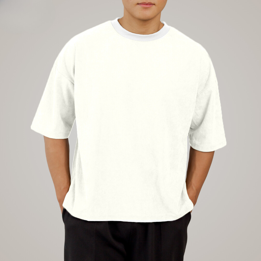 Corduroy Boxy Crop Oversized Shirt